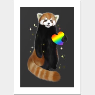 Cute red panda love magic Posters and Art